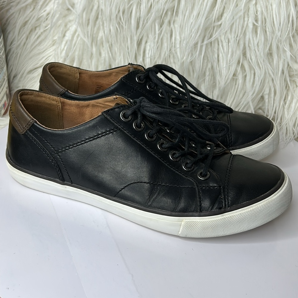 COACH Mens Shoes PERKINS TRAINER SNEAKER black leather Size 7. - Picture 3 of 14